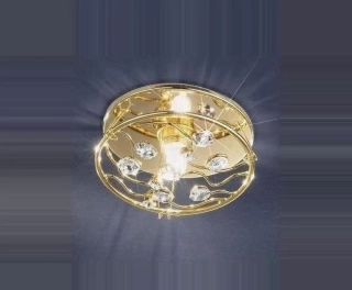AK10215.11E.3.SSsT podhladove svietidlo 1x50W/GU10, d11cm, zlatene 24 karat GOLD /Swarovski-Strass ciry