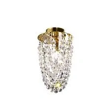 AK10324.11.3.KpT stropne svietidlo 1x40W/G9, d11cm, zlatene 24 karat GOLD /Pure kristal, Handmade in Italy