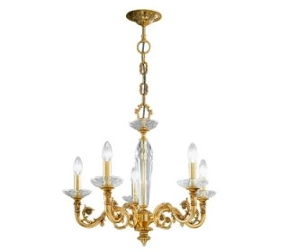 AK10299.85.15 luster 5x60W/E14, d65cm, francuzske zlato/Pure kristal ciry