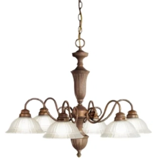 Luster Kolarz YORKSHIRE - 205.86/at, 6×60W/E27, d 75 cm, antická mosadz/dekoračný Fayence