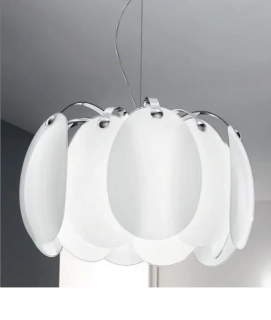 AK10309.33.5.W luster 3x60W/E27, d58cm, chrom/opal.sklo, Handmade in Italy