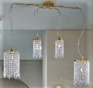 AK1262.84.3 zavesne svietidlo 4x40W/G9, s90cm, zlatene 24 karat GOLD /Swarovski-Spectra kristal ciry