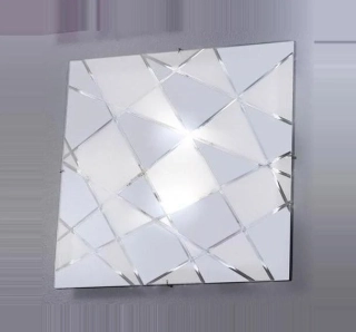 AK10296.UQ52.5.WW stropne svietidlo 2x120W/R7s, 50x50cm, chrom/matne brusene fazetovane sklo