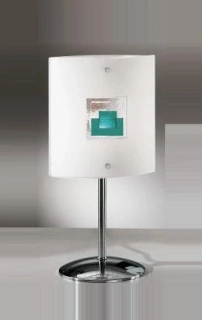 AK1A46.20/green stolne svietidlo 1x100W/E27, v55cm, chrom/Murano dekor.zelena