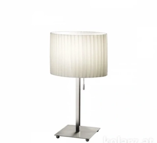 AK1A1307.71.6 stolne svietidlo 1x60W/E27, v45cm, matny nikel/biely skladany textil