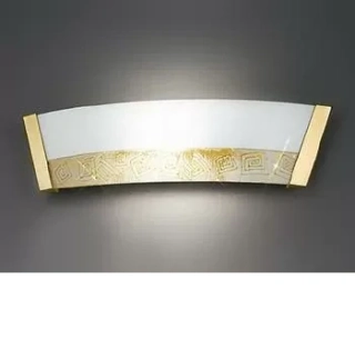 AK10335.61.3 nastenne svietidlo 1x120W/(R7s 78mm), s40cm, zlatene 24 karat GOLD /dekoracia/matne sklo, Handmade in Italy - rucna malba na skle