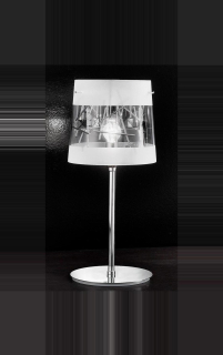 AK1FLO.1064/L1 03-BL stolne svietidlo 1x60W/E14, d21cm, chrom/cire-matne sklo/cierna