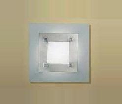 AK1223.10.6 stropne/nastenne svietidlo 1x75W/G9, 18x18cm, matny nikel/matne sklo