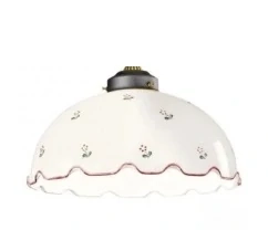 Tienidlo Kolarz NONNA - 731.G72 N, d 36 cm, matné sklo/červený volánik+červené kvetinky