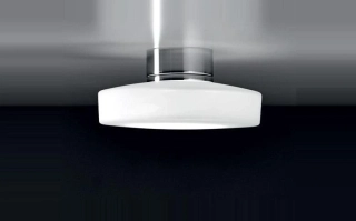 AA1LL7701B stropne svietidlo 1x40W/E14, d18cm, biely kov/triplex.sklo  