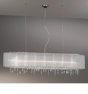 AK10240.87.3.Wh.KoT zavesne svietidlo 7x40W/G9, s140cm, zlatene 24K/ciry kristal+biely abazur