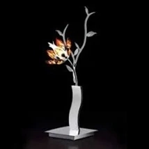 AL1470/L1.CR.Amb stolne svietidlo 1x75W/G9, v45cm, chrom/kristal amber