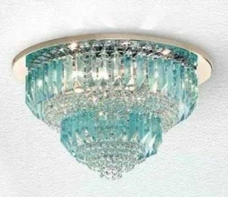 AL16014/PL58.CR.T1/V9 stropne svietidlo d58cm, chrom/kristal T1/V9 aquamarine