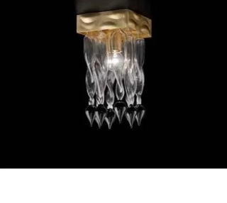 AL1530/APP1.GO.Black stropne svietidlo 1x60W/E14, 16x17cm, platkove zlato/sklo black