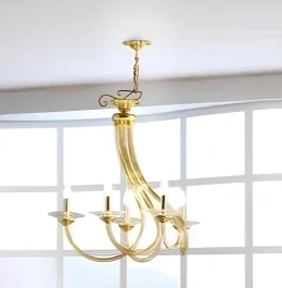 Luster LAMP INTRECCI - 1035/5.GO.T, 5×60W/E14, zlátené 24 karat GOLD/transp.skl.ovesky