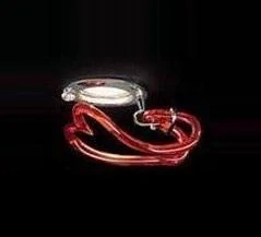 Stropné svietidlo LAMP LEGAMI - 500/F.CR.R, 1×50W/GU5,3, 8 cm, chróm/červená.sklenené ovesky