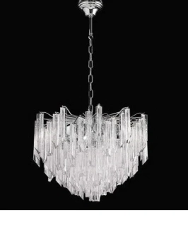 AL15055/55.CR.T2/V2 luster 6x60W/E27, d55cm, chrom/kristal T2/V2 murano transparent