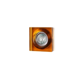 AM19916 Amber podhladove svietidlo 1x35W/GU5,3, 10x10cm, fixne, chrom/hlinik/jantarove sklo