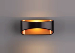 AM1W0054 nastenne svietidlo 1x5W/LED/3000K, v8x17cm, cierna/zlata