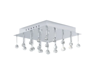 BE289779 stropne svietidlo 16x10W/G4, 39x39cm, chrom/kristal ciry