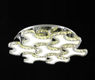 BG167046 stropne svietidlo 111W/LED/4K/4685lm, d80cm, chrom/ciry kristal/matne sklo