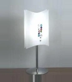 AK1A20.20 stolne svietidlo 1x100W/E27, chrom/matne sklo/multicolor
